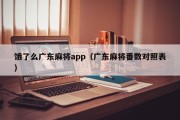 饿了么广东麻将app（广东麻将番数对照表）