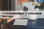 广东饭店打麻将视频原声（广东饭店打麻将视频原声播放）
