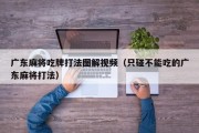 广东麻将吃牌打法图解视频（只碰不能吃的广东麻将打法）