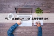 学打广东麻将红中（打广东红中麻将技巧）